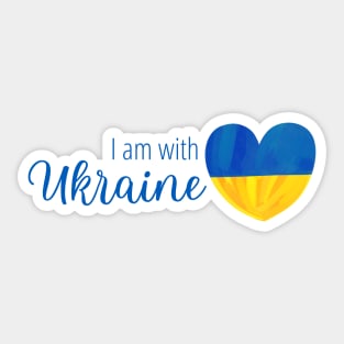 I am with Ukraine, design with map of Ukraine and heart Sticker